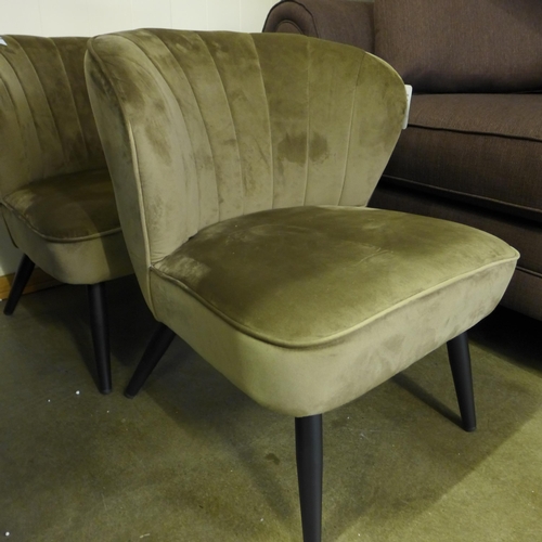 1375 - A Lydel mink velvet shell back chair