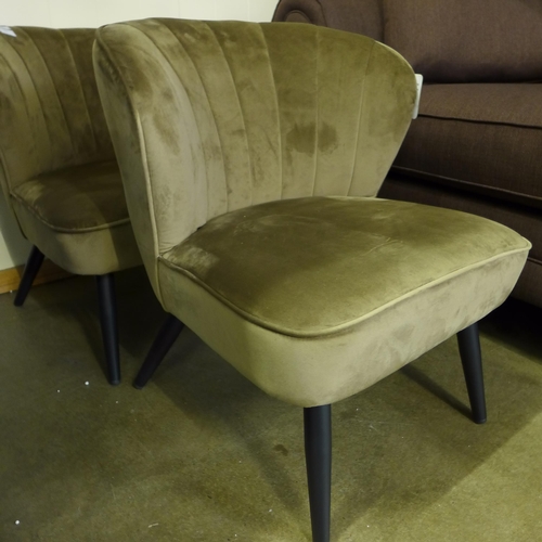 1376 - A Lydel mink velvet shell back chair