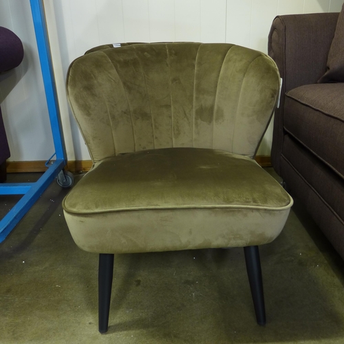 1377 - A Lydel mink velvet shell back chair