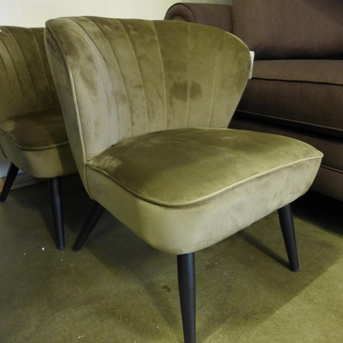 1377 - A Lydel mink velvet shell back chair