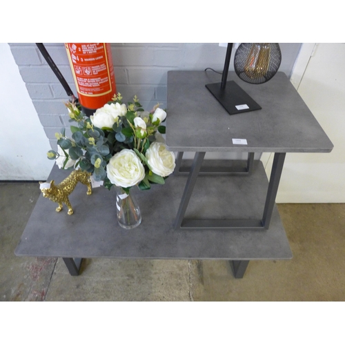 1404 - A stone effect coffee table and side table