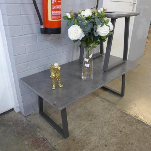 1405 - A stone effect coffee table and side table