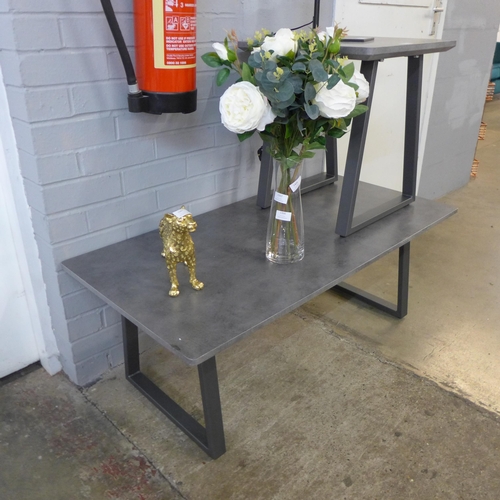 1406 - A stone effect coffee table and side table