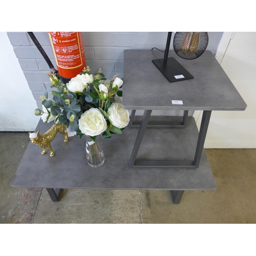 1406 - A stone effect coffee table and side table