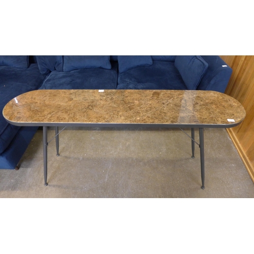 1449 - A quartz topped console table, small chip