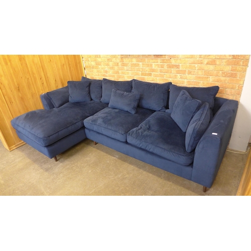 1450 - A Bossa Nova deep ocean velvet LHF corner sofa