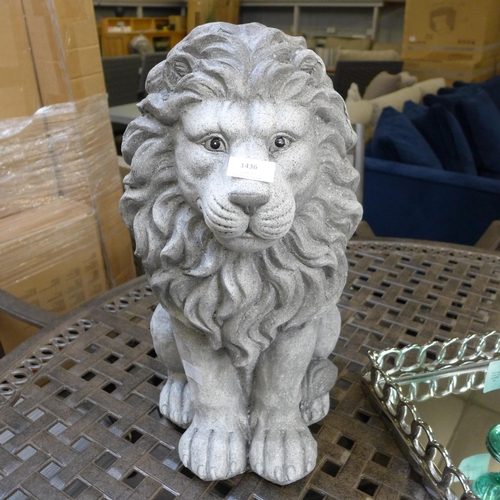 1436 - A stone effect garden lion, H 51cms (3094932)   #