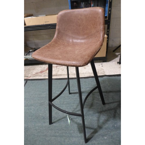 3119 - Brown Upholstered Bar Stool (389-183)    * This lot is subject to vat