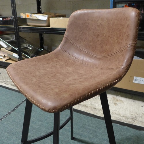 3119 - Brown Upholstered Bar Stool (389-183)    * This lot is subject to vat