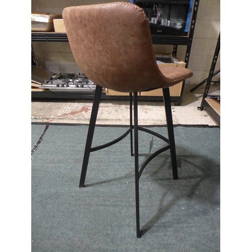 3119 - Brown Upholstered Bar Stool (389-183)    * This lot is subject to vat