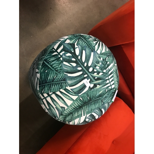 1302 - A palm leaf upholstered footstool