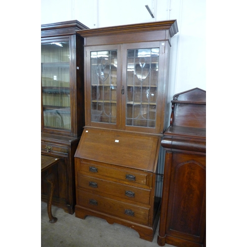 171 - An Edward VII oak bureau bookcase