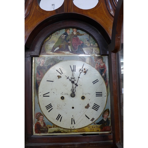 173 - A George III Scottish inlaid mahogany 8-day longcase clock