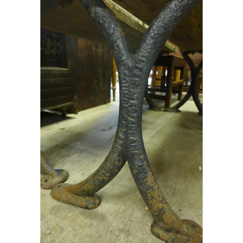 233A - A pair of Victorian cast iron framed railway platform benches