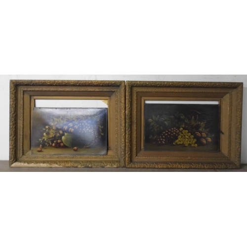 290 - English School (19th Century), pair of still lifes of fruit, oil on board, framed