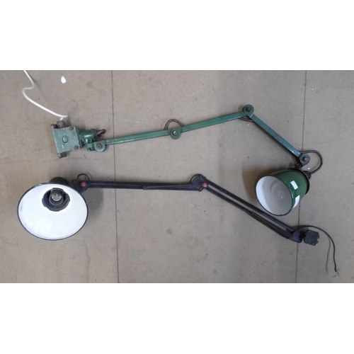 328 - A green articulated anglepoise lamp and one other