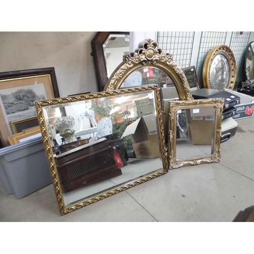 330 - Three gilt framed mirrors