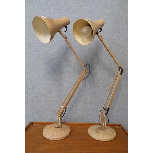 357 - Two taupe metal anglepoise desk lamps