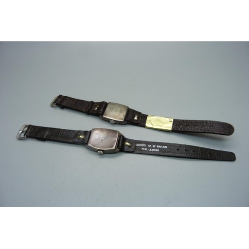 1019 - Two silver cased wristwatches