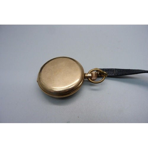 1032 - A rolled gold pocket watch, dial a/f