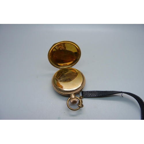 1032 - A rolled gold pocket watch, dial a/f