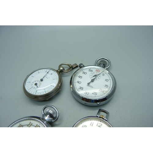 1084 - Two pocket watches, a stop watch and a pedometer