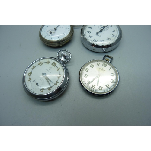 1084 - Two pocket watches, a stop watch and a pedometer