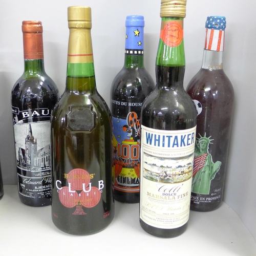 1123 - A collection of sherry, wines, etc. (12)  **PLEASE NOTE THIS LOT IS NOT ELIGIBLE FOR POSTING AND PAC... 