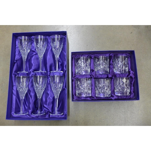 1147 - Glassware including boxed Edinburgh Crystal glasses and cranberry glass  **PLEASE NOTE THIS LOT IS N... 