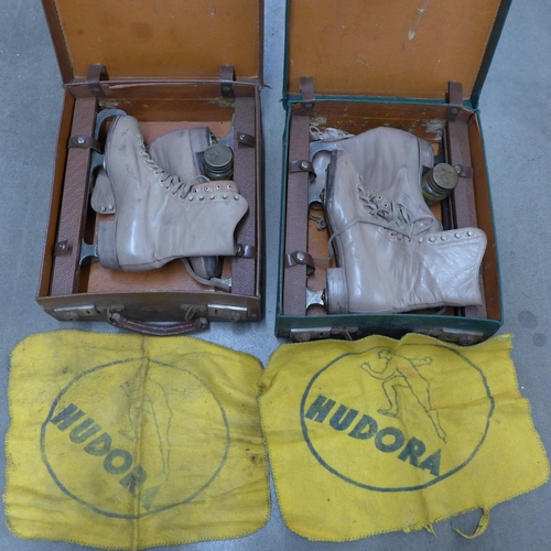 1153 - Two pairs of vintage Hudora ice skating boots, cased  **PLEASE NOTE THIS LOT IS NOT ELIGIBLE FOR POS... 