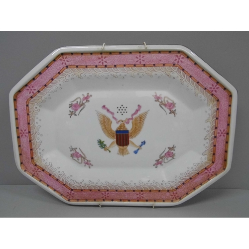 605 - An American porcelain plate with The Great Seal of the United States of America decoration