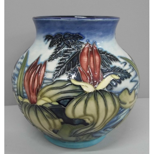 606 - A Moorcroft Sweet Betsy vase, designed by Emma Bossons, 14cm, boxed