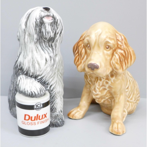 619 - A Sylvac Spaniel, 18 backstamp and a Royal Doulton 50th Anniversary Dulux dog