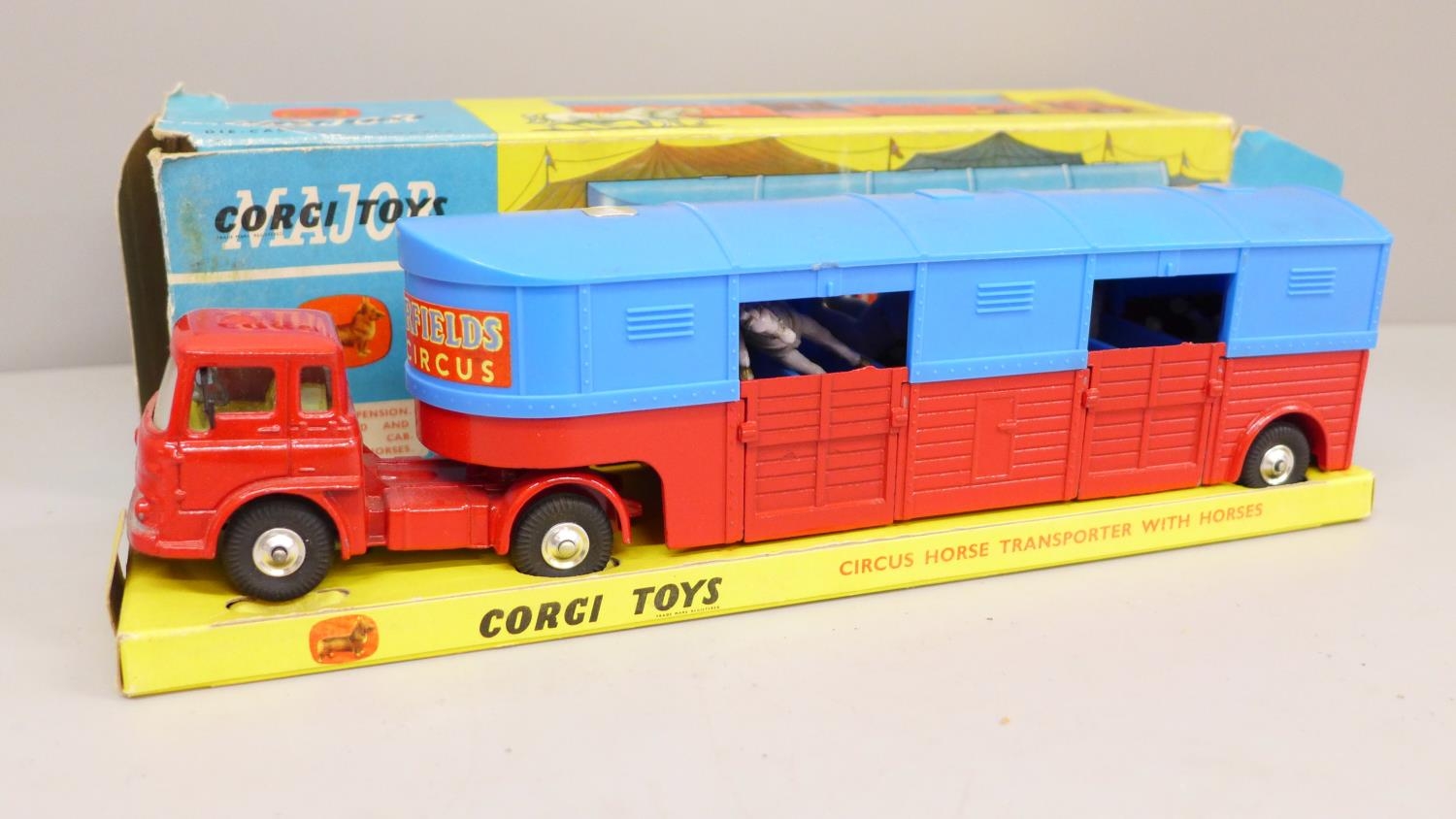 A Corgi Toys 1130 Circus Horse Transporter with Horses, boxed