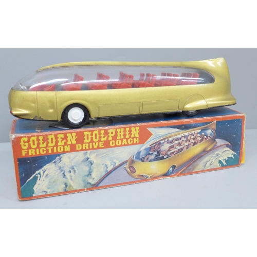 635 - A 1950s Liberti-Torino Golden Dolphin Space Cruiser Coach, boxed