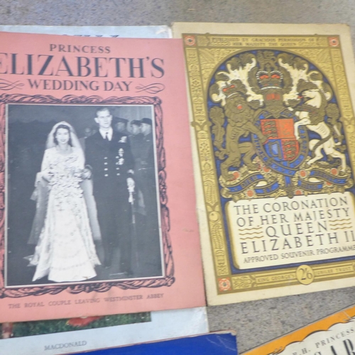 659 - A collection of Queen Elizabeth II ephemera and other Royalty related items and a collection of coin... 