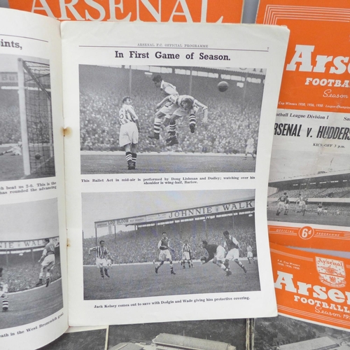 669 - Football programmes:- Arsenal home programmes from the 1950's, (22)