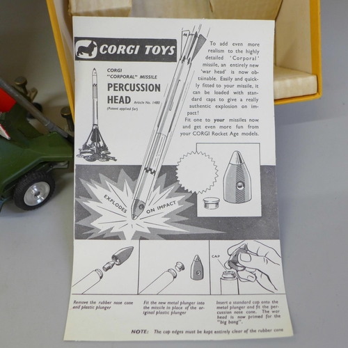 672 - A Corgi Major Toys 'Corporal' guided missile on mobile launcher 1112, boxed