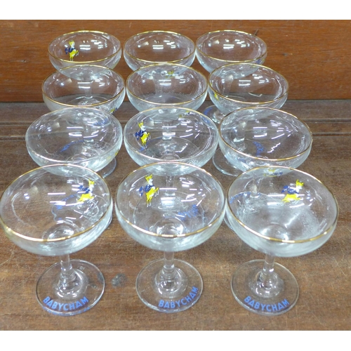 704 - Twelve Babycham glasses