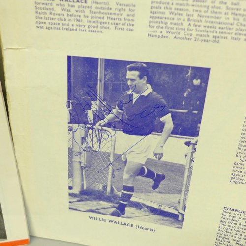 708 - Football books , programmes and autographs from 1959-1968