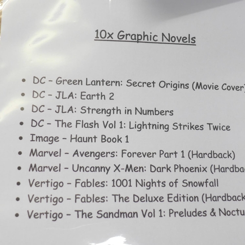 715 - Ten graphic novels, four DC, Image, 2 x Marvel, 3 x Vertigo