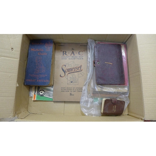 763 - A box of ephemera; road maps, guides and motoring related