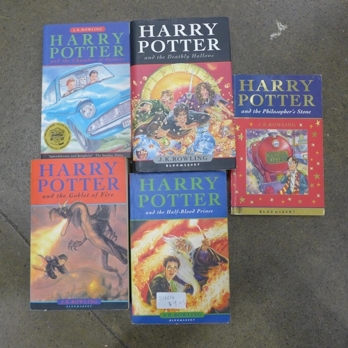 772 - Five Harry Potter novels, two first editions