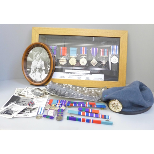 802 - A set of medals awarded to 4164011 Senior Aircraftman Philip Backler, Royal Air Force and matching m... 