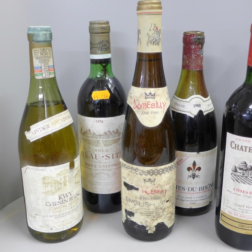 817 - A bottle of Fleurie Moillard 1980 wine and ten other bottles of wine