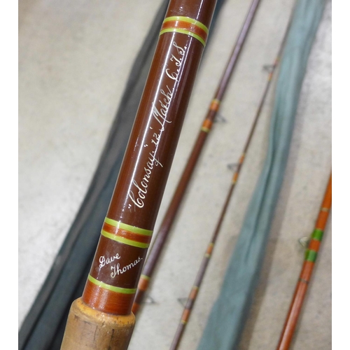 839 - A Fosters of Ashbourne Glasslyn fly rod and a Dave Thomas Clonsay fly fishing rod