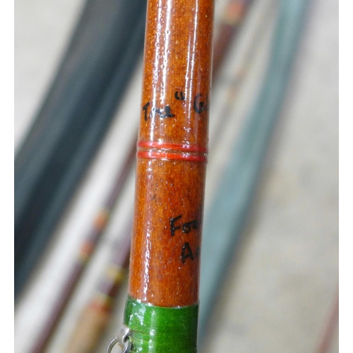 839 - A Fosters of Ashbourne Glasslyn fly rod and a Dave Thomas Clonsay fly fishing rod