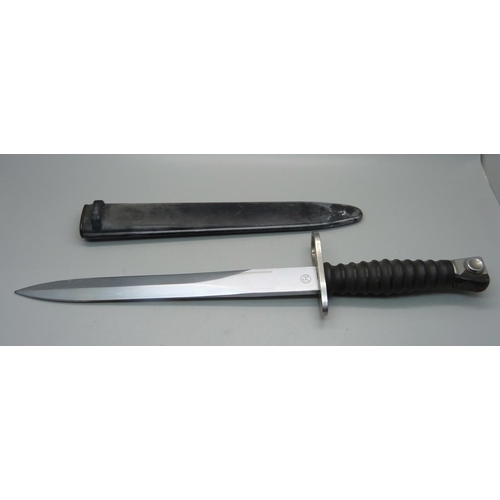 848 - A Swiss bayonet and scabbard