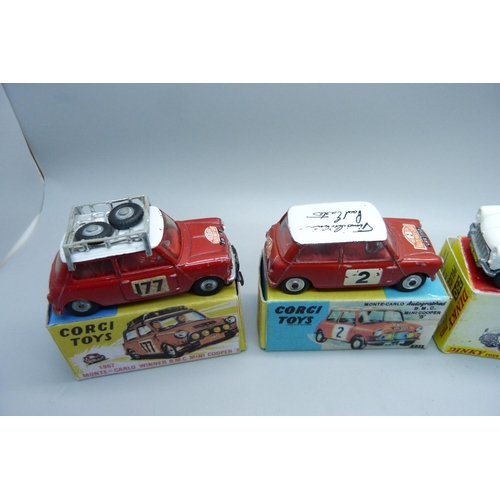 871 - Four Corgi Toys model Minis, (reproduction boxes)