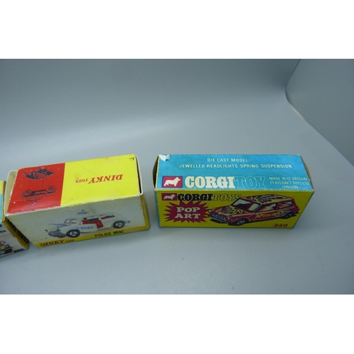 871 - Four Corgi Toys model Minis, (reproduction boxes)